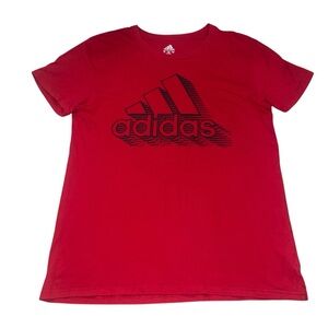 Adidas Red T-Shirt with Black Graphic Boys XL